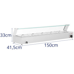Bain marie maisto šildytuvas šildymo bufetas su dangteliu 5 x GN 1/2 2000 W
