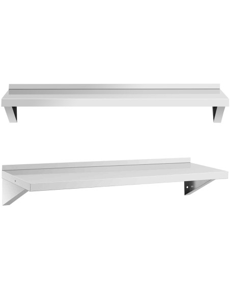 Virtuvės sieninė lentyna iš plieno iki 80 kg 120 x 40 cm Virtuvės sieninė lentyna iš plieno iki 80 kg 120 x 40 cm