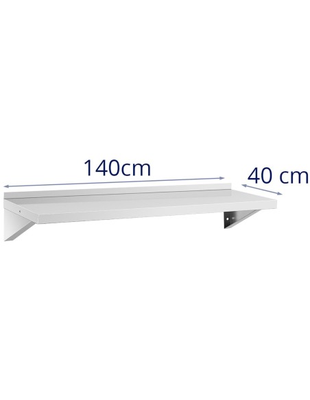 Virtuvės sieninė lentyna iš plieno iki 80 kg 120 x 40 cm Virtuvės sieninė lentyna iš plieno iki 80 kg 120 x 40 cm