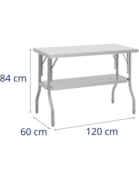 Sulankstomas laboratorinis maitinimo stalas su lentyna PLIENAS 140 kg 120 x 60 cm Sulankstomas laboratorinis maitinimo stalas su lentyna PLIENAS 140 kg 120 x 60 cm