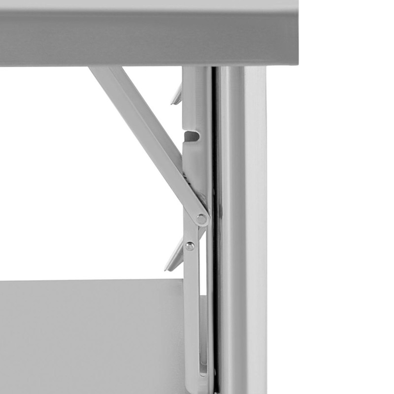 Sulankstomas laboratorinis maitinimo stalas su lentyna PLIENAS 140 kg 120 x 60 cm