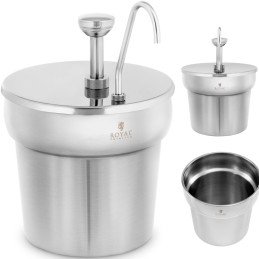 Kečupo padažo dozatorius su pompa, plieninis 6,6 l