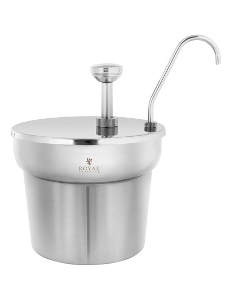 Kečupo padažo dozatorius su pompa, plieninis 6,6 l Kečupo padažo dozatorius su pompa, plieninis 6,6 l