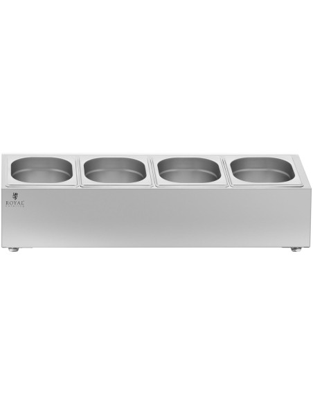 Stovas gastronominiams indams 4 x GN 1/6 7,6 l + indai su dangteliais Stovas gastronominiams indams 4 x GN 1/6 7,6 l + indai su dangteliais