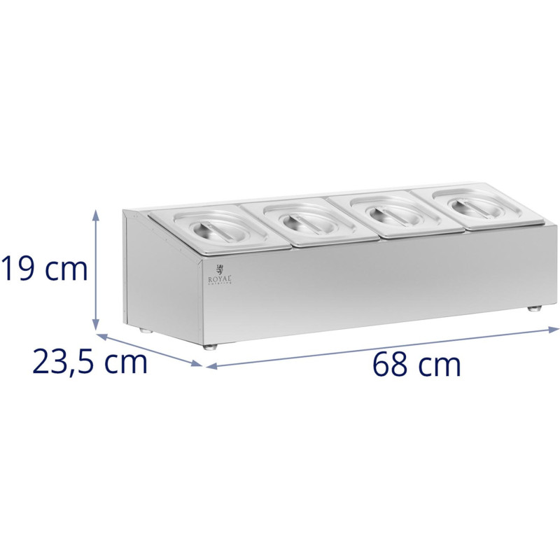 Stovas gastronominiams indams 4 x GN 1/6 7,6 l + indai su dangteliais