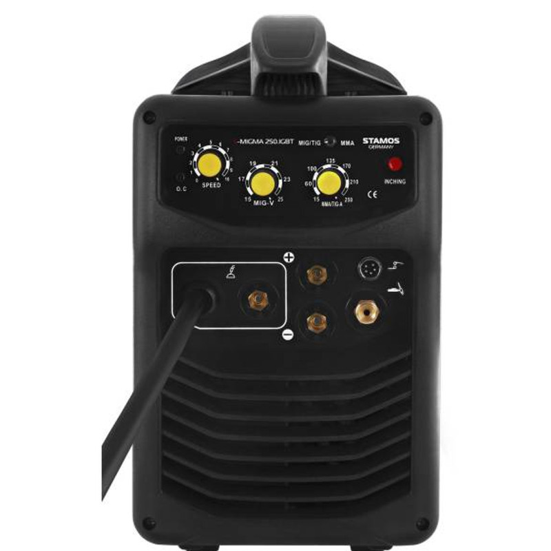 Suvirintojas pusiau automatinis migomat suvirinimo aparatas TIG MIG / MAG MMA 250A IGBT Stamos Vokietija + viela 5kg