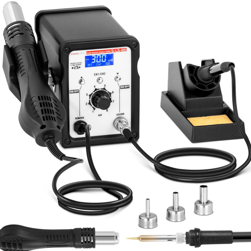 Skaitmeninė 2in1 SMD LCD 200-480C 750W litavimo stotelė Skaitmeninė 2in1 SMD LCD 200-480C 750W litavimo stotelė