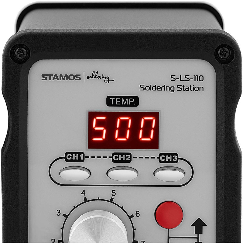 Litavimo stotelė su karšto oro lygintuvu ir LED atminties funkcija 100-500C 725 W
