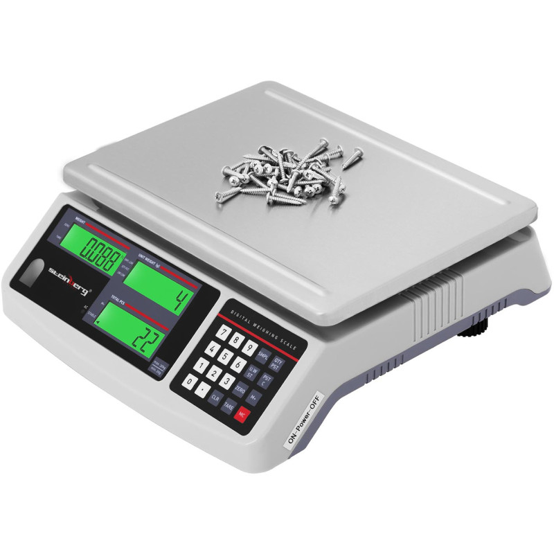 LCD komercinės svarstyklės 30,5 x 22 cm 30 kg / 1 g