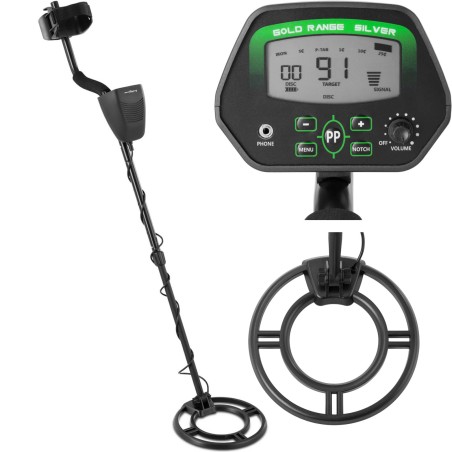 Metalo detektoriaus LCD diapazonas iki 16 cm skersmens. ritės 25 cm Metalo detektoriaus LCD diapazonas iki 16 cm skersmens. ritės 25 cm