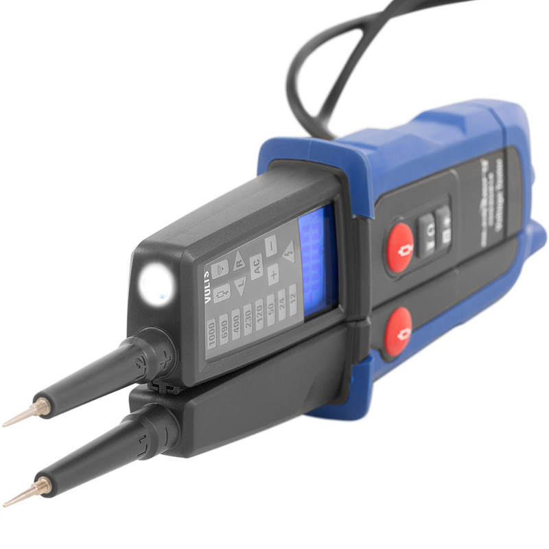 Įtampos testerio matuoklio diapazonas 6 - 1000 V LCD