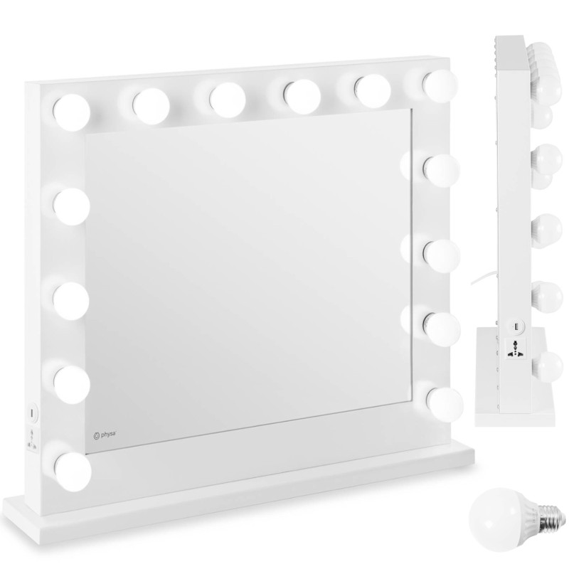 Makiažo kosmetinis veidrodis su 14 USB LED lempučių 80,5 x 68 cm