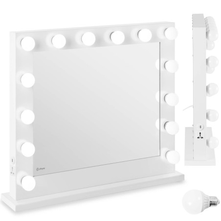 Makiažo kosmetinis veidrodis su 14 USB LED lempučių 80,5 x 68 cm Makiažo kosmetinis veidrodis su 14 USB LED lempučių 80,5 x 68 cm