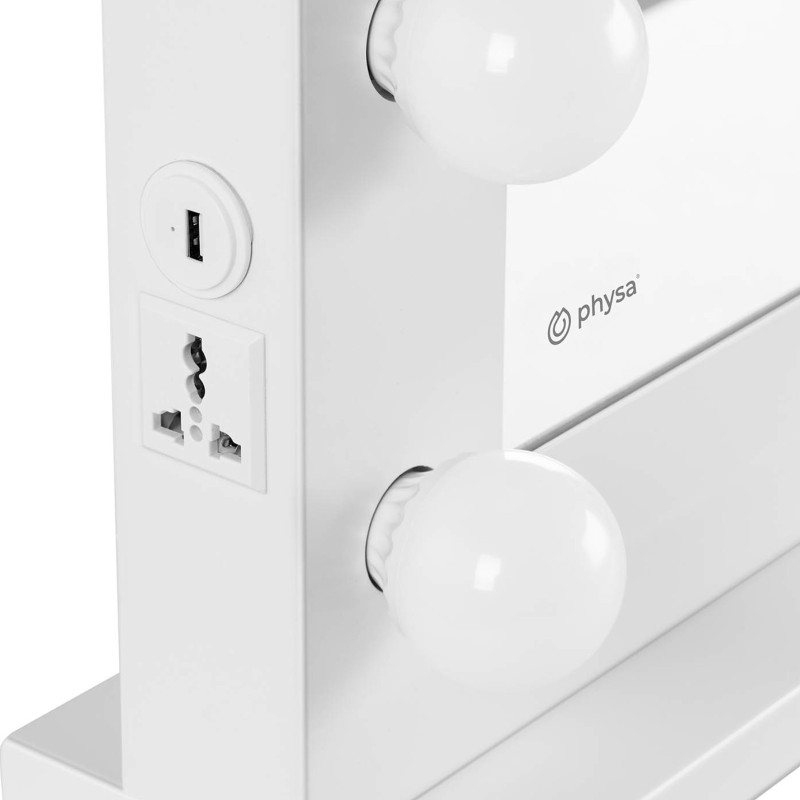 Makiažo kosmetinis veidrodis su 14 USB LED lempučių 80,5 x 68 cm