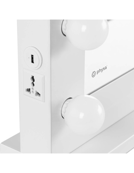 Makiažo kosmetinis veidrodis su šviesa ir garsiakalbiu 14 USB LED lempučių 80,5 x 68 cm Makiažo kosmetinis veidrodis su šviesa ir garsiakalbiu 14 USB LED lempučių 80,5 x 68 cm