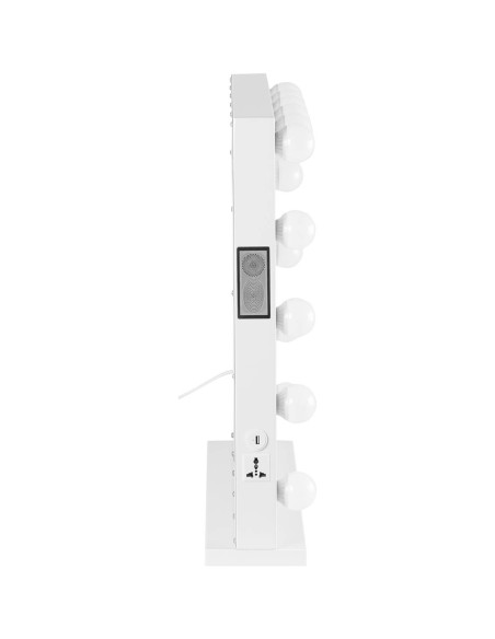 Makiažo kosmetinis veidrodis su šviesa ir garsiakalbiu 14 USB LED lempučių 80,5 x 68 cm Makiažo kosmetinis veidrodis su šviesa ir garsiakalbiu 14 USB LED lempučių 80,5 x 68 cm