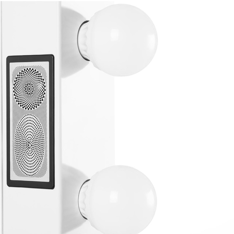 Makiažo kosmetinis veidrodis su šviesa ir garsiakalbiu 14 USB LED lempučių 80,5 x 68 cm