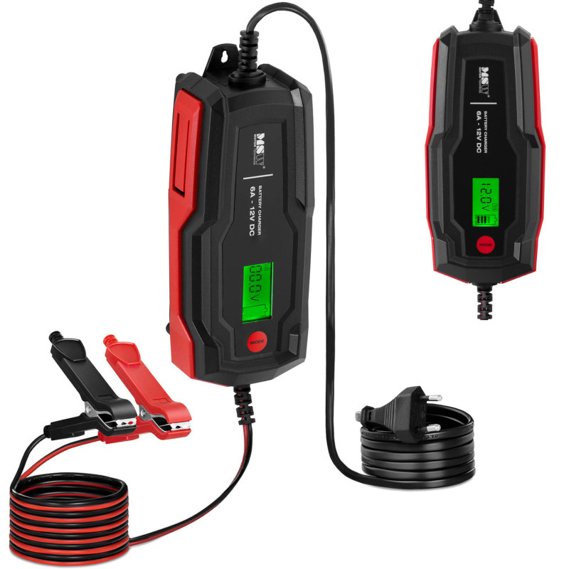 Automatinis automobilinis įkroviklis LCD akumuliatorių įkrovimui 100 W 12 V 6 A