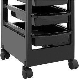 Kirpyklos pagalbinis vežimėlis su džiovintuvo laikikliu 5 stalčių lentyna 495 x 284 mm
