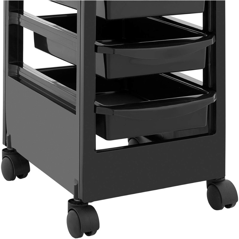 Kirpyklos pagalbinis vežimėlis su džiovintuvo laikikliu 5 stalčių lentyna 495 x 284 mm