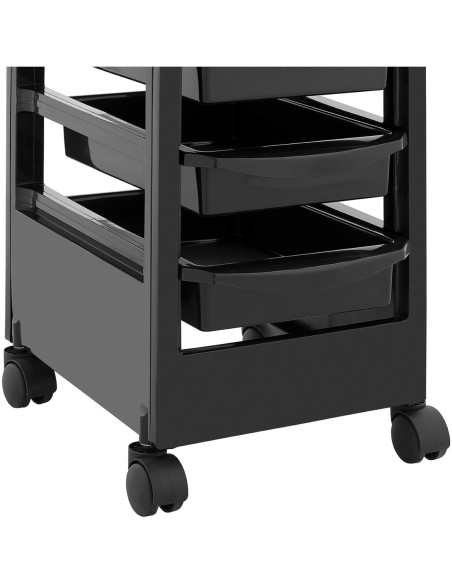 Kirpyklos pagalbinis vežimėlis su džiovintuvo laikikliu 5 stalčių lentyna 495 x 284 mm Kirpyklos pagalbinis vežimėlis su džiovintuvo laikikliu 5 stalčių lentyna 495 x 284 mm