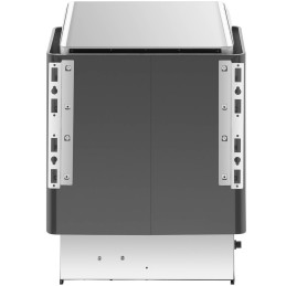 Elektrinė pirties krosnelė su įmontuotu valdymu 5-9 m3 iki 110C 400 V 6 kW juoda ir sidabrinė