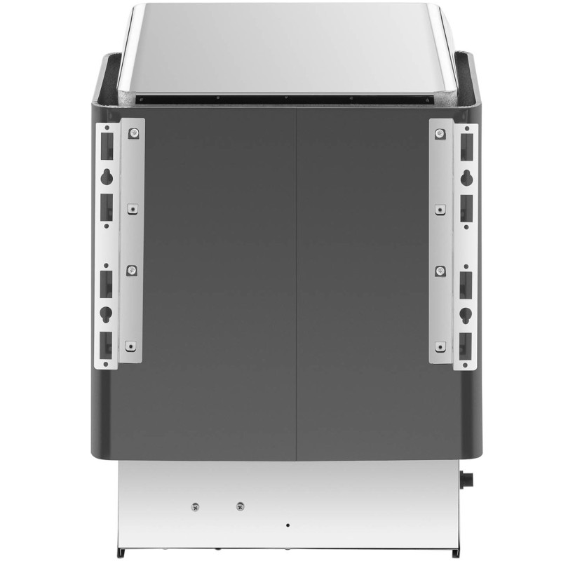 Elektrinė pirties krosnelė su įmontuotu valdymu 5-9 m3 iki 110C 400 V 6 kW juoda ir sidabrinė