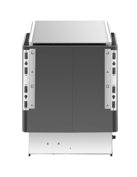 Elektrinė pirties krosnelė su įmontuotu valdymu 5-9 m3 iki 110C 400 V 6 kW juoda ir sidabrinė Elektrinė pirties krosnelė su įmontuotu valdymu 5-9 m3 iki 110C 400 V 6 kW juoda ir sidabrinė