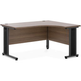 Kampinis kompiuterio stalas ant metalinio rėmo 140 x 120 cm rudas