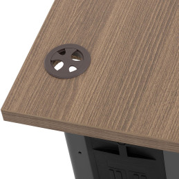 Kampinis kompiuterio stalas ant metalinio rėmo 140 x 120 cm rudas