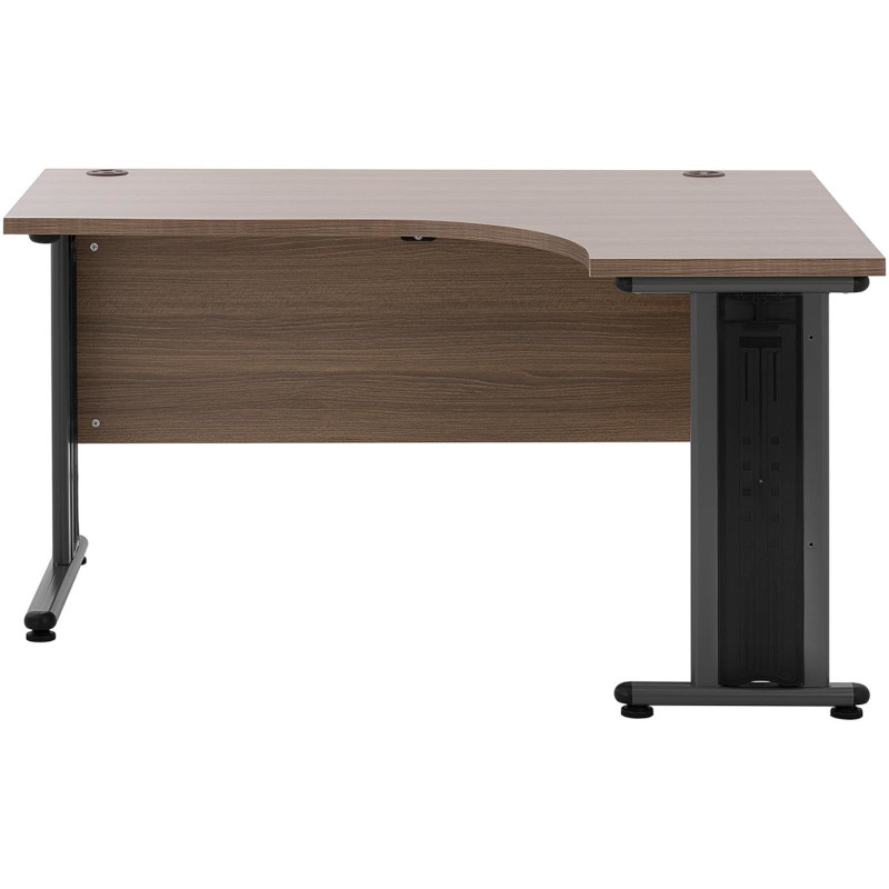 Kampinis kompiuterio stalas ant metalinio rėmo 140 x 120 cm rudas