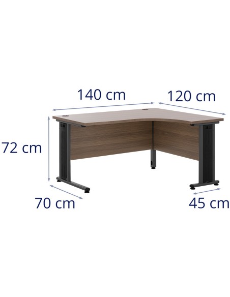 Kampinis kompiuterio stalas ant metalinio rėmo 140 x 120 cm rudas Kampinis kompiuterio stalas ant metalinio rėmo 140 x 120 cm rudas