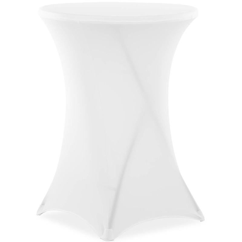 Universalus elastingas užvalkalas baro stalui, sk. 80cm baltos spalvos
