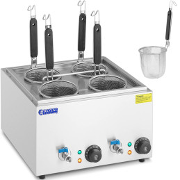 Makaronų gaminimo makaronų viryklė su čiaupais 4 krepšeliai 2 x 6,5 l 3000 W