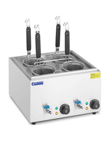 Makaronų gaminimo makaronų viryklė su čiaupais 4 krepšeliai 2 x 6,5 l 3000 W Makaronų gaminimo makaronų viryklė su čiaupais 4 krepšeliai 2 x 6,5 l 3000 W
