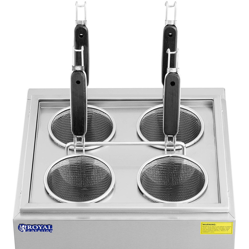 Makaronų gaminimo makaronų viryklė su čiaupais 4 krepšeliai 2 x 6,5 l 3000 W