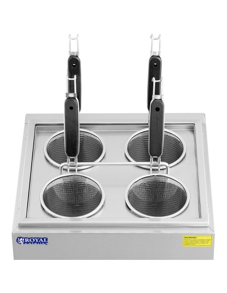 Makaronų gaminimo makaronų viryklė su čiaupais 4 krepšeliai 2 x 6,5 l 3000 W Makaronų gaminimo makaronų viryklė su čiaupais 4 krepšeliai 2 x 6,5 l 3000 W