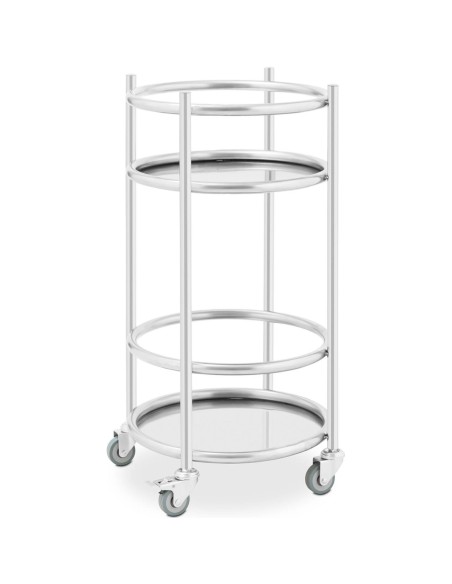 Padavėjo baro vežimėlis gėrimams, apvalus, 2 lentynos, 150 kg Padavėjo baro vežimėlis gėrimams, apvalus, 2 lentynos, 150 kg