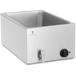 Bain marie elektrinis šildytuvas su čiaupu GN 1/1 konteineriams 600 W