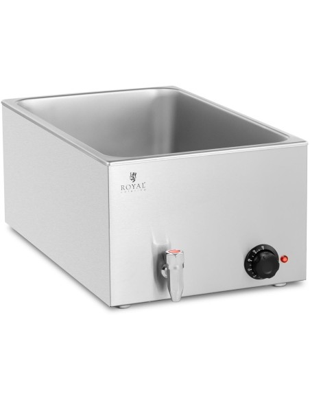 Bain marie elektrinis šildytuvas su čiaupu GN 1/1 konteineriams 600 W