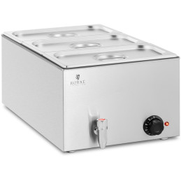 Bain marie elektrinis šildytuvas su čiaupu 3 x GN 1/3 600 W