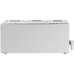 Bain marie elektrinis šildytuvas su čiaupu 3 x GN 1/3 600 W