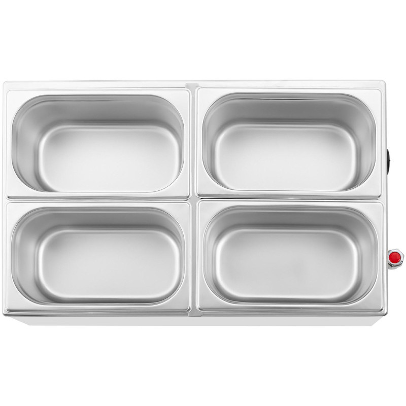 Bain marie elektrinis šildytuvas su čiaupu 4 x GN 1/4 600 W