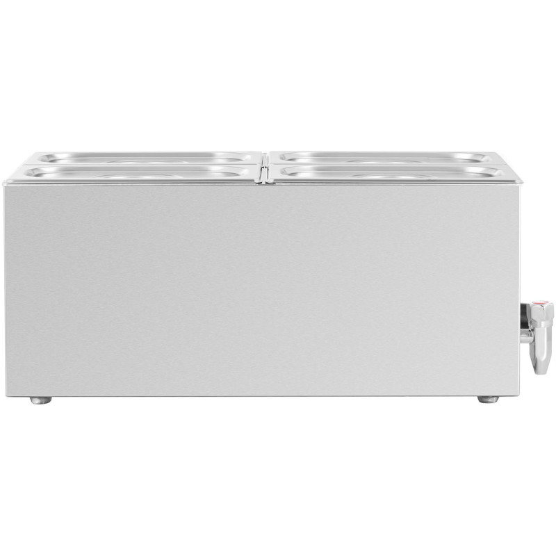 Bain marie elektrinis šildytuvas su čiaupu 4 x GN 1/4 600 W