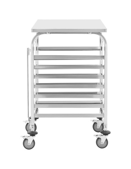 Maitinimo vežimėlis su lentyna 7 padėklams 60 x 60 cm su lentyna transportuoti Maitinimo vežimėlis su lentyna 7 padėklams 60 x 60 cm su lentyna transportuoti