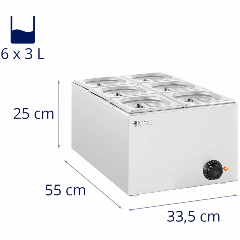 Bain marie elektrinis šildytuvas 6 x GN 1/6 640 W