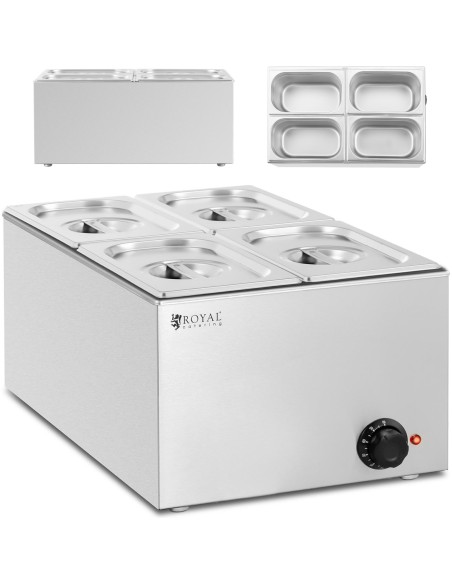 Bain marie elektrinis šildytuvas 4 x GN 1/4 640 W Bain marie elektrinis šildytuvas 4 x GN 1/4 640 W