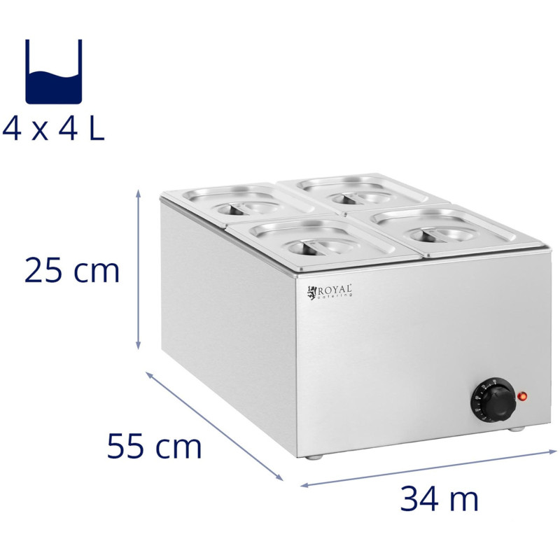Bain marie elektrinis šildytuvas 4 x GN 1/4 640 W