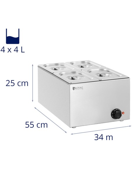 Bain marie elektrinis šildytuvas 4 x GN 1/4 640 W Bain marie elektrinis šildytuvas 4 x GN 1/4 640 W