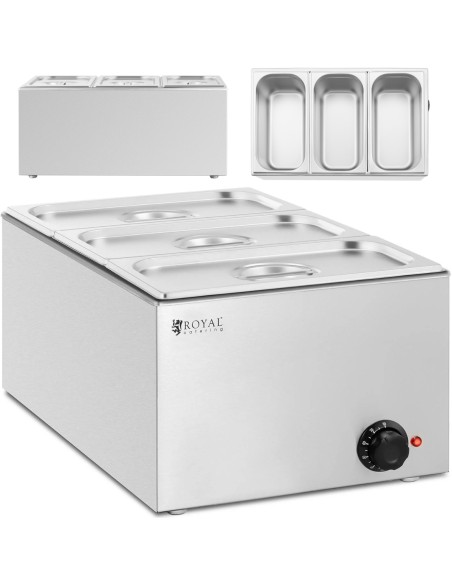 Bain marie elektrinis šildytuvas 3 x GN 1/3 640 W Bain marie elektrinis šildytuvas 3 x GN 1/3 640 W